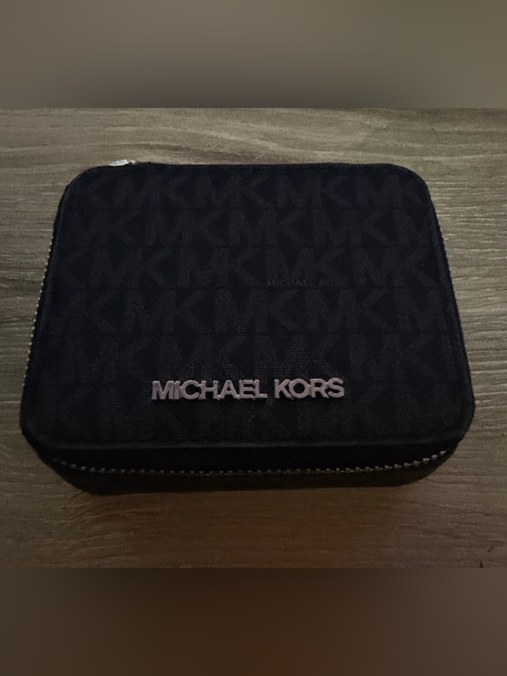 Michael Kors Black Signature MK Compact Jewelry Case